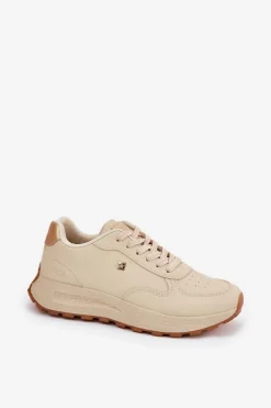 Lekkie Buty Sportowe Damskie Big Star RR274630 HI-POLY SYSTEM Beżowe