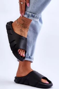 Lekkie Damskie Piankowe Klapki Big Star LL274594 Czarne