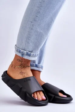 Lekkie Damskie Piankowe Klapki Big Star LL274594 Czarne