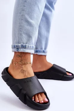 Lekkie Damskie Piankowe Klapki Big Star LL274594 Czarne