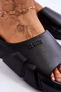 Lekkie Damskie Piankowe Klapki Big Star LL274594 Czarne