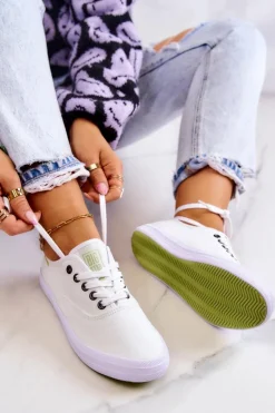 Lekkie Damskie Tenisówki Big Star JJ274260 Białe