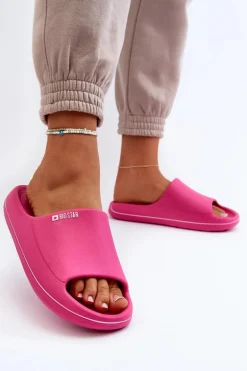 Lekkie Klapki Damskie Big Star NN274A041 Fuksja