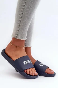 Lekkie Klapki Damskie Big Star NN274A658 Granatowe