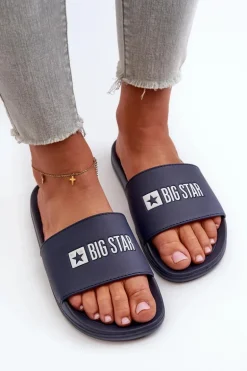 Lekkie Klapki Damskie Big Star NN274A658 Granatowe