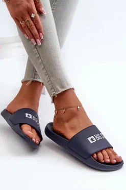 Lekkie Klapki Damskie Big Star NN274A658 Granatowe