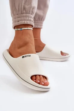 Lekkie Klapki Damskie Big Star NN274A043 Białe