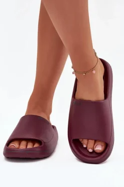 Lekkie Klapki Damskie Big Star SS274422 Bordowe