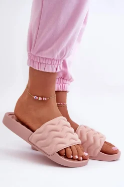 Lekkie Klapki Damskie Na Basen Jasnoróżowe Beliordia