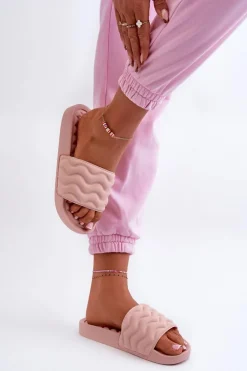 Lekkie Klapki Damskie Na Basen Jasnoróżowe Beliordia