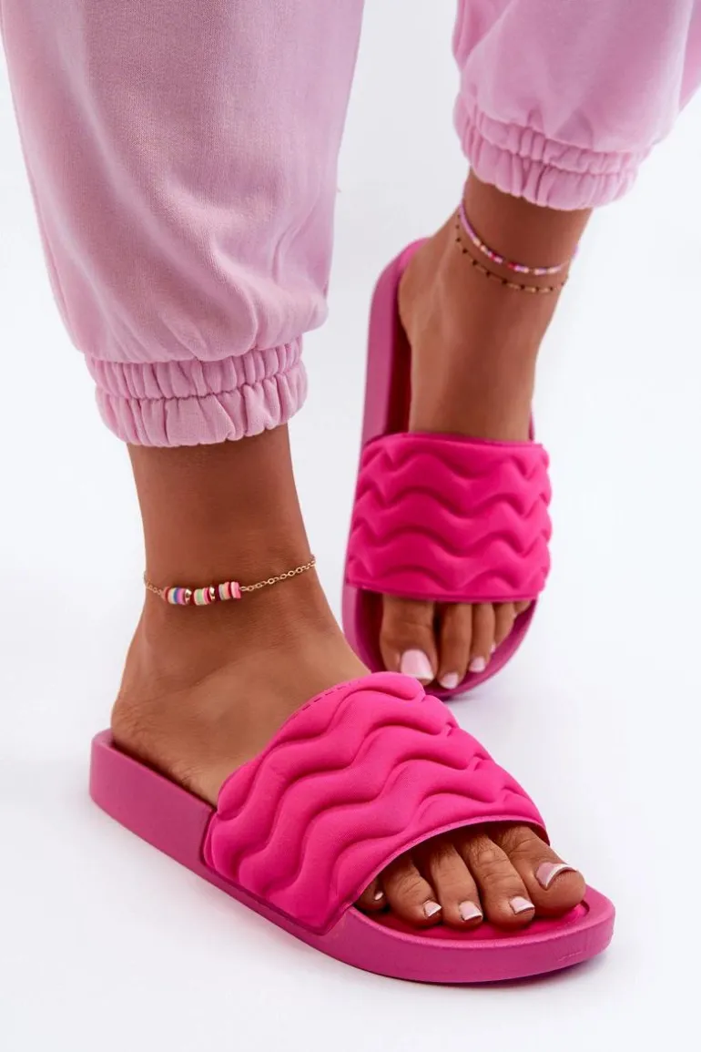 Lekkie Klapki Damskie Na Basen Fuksja Beliordia