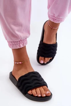 Lekkie Klapki Damskie Na Basen Czarne Beliordia