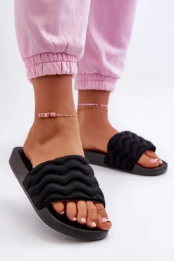 Lekkie Klapki Damskie Na Basen Czarne Beliordia