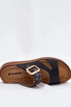 Lekkie Klapki Damskie Z Klamrą Inblu GS000055 Czarne