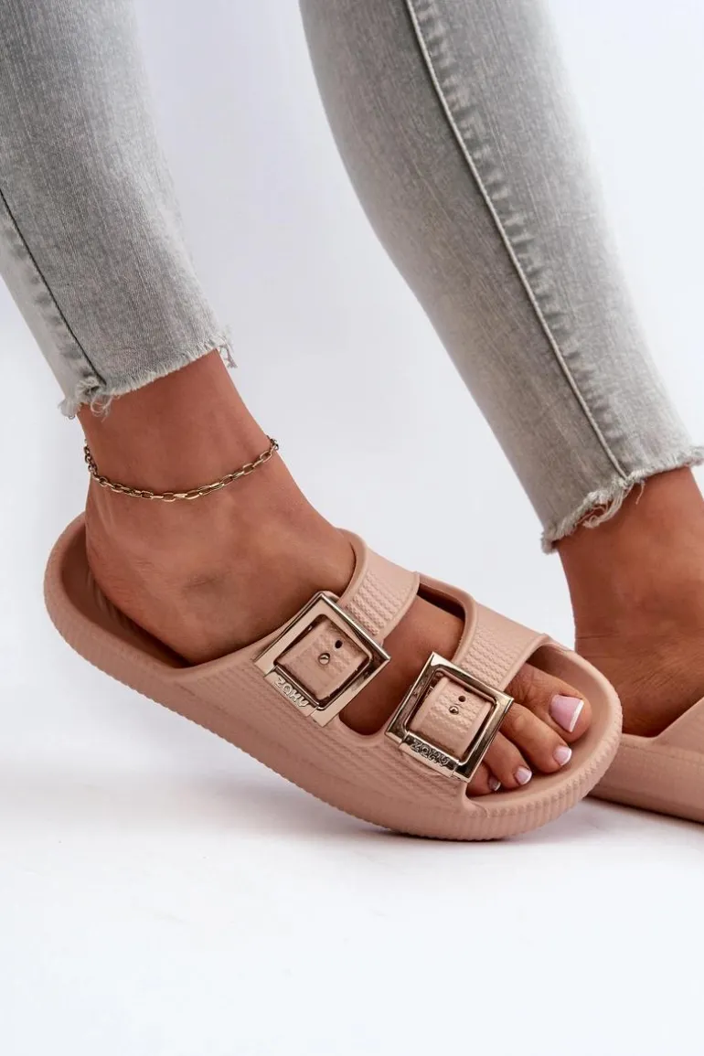 Lekkie Klapki Damskie ZAXY LL285087 Beżowe