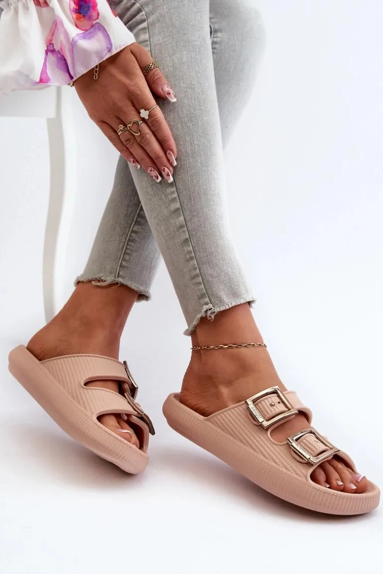 Lekkie Klapki Damskie ZAXY LL285087 Beżowe