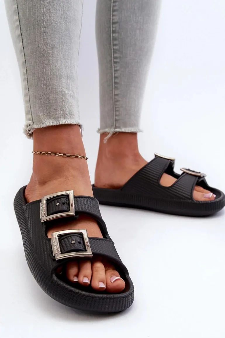 Lekkie Klapki Damskie ZAXY LL285088 Czarne