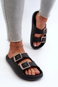 Lekkie Klapki Damskie ZAXY LL285088 Czarne