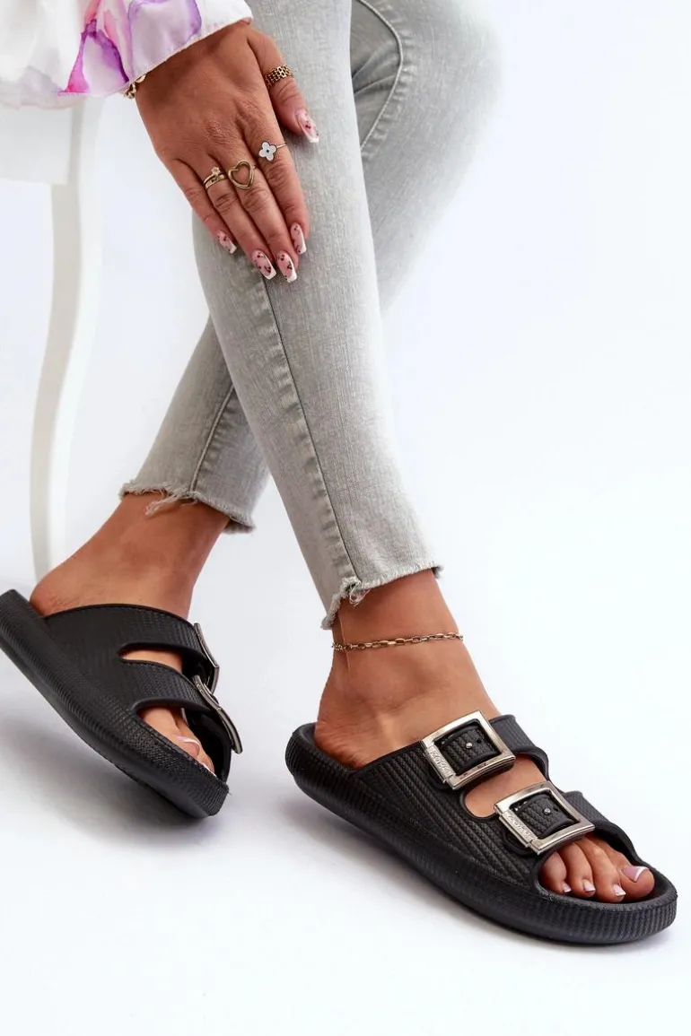 Lekkie Klapki Damskie ZAXY LL285088 Czarne