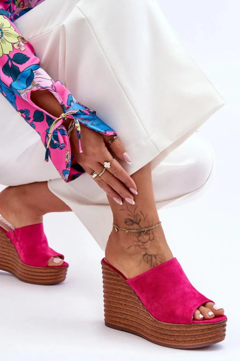 Lekkie Klapki Na Masywnej Platformie Fuksja Good Vibe