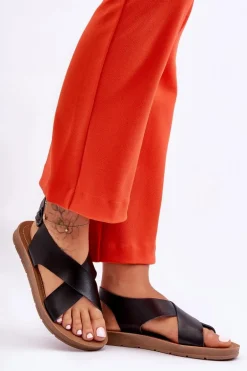 Lekkie Klasyczne Sandały Damskie Czarne Lenny