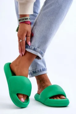 Lekkie Piankowe Damskie Klapki Na Platformie Zielone Milton
