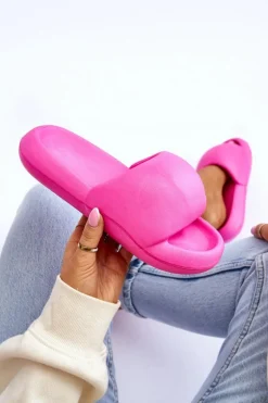 Lekkie Piankowe Damskie Klapki Na Platformie Fuksja Milton