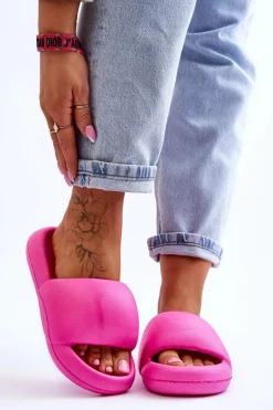 Lekkie Piankowe Damskie Klapki Na Platformie Fuksja Milton