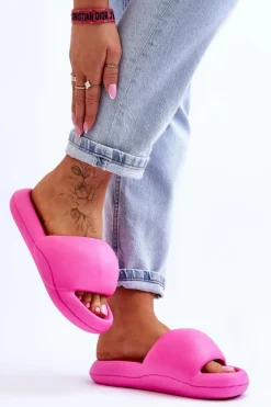 Lekkie Piankowe Damskie Klapki Na Platformie Fuksja Milton