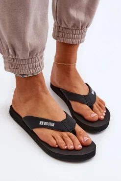 Lekkie Piankowe Japonki Klapki Damskie Big Star NN274A718 Czarne