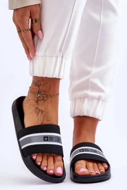 Lekkie Piankowe Klapki Big Star JJ274648 Czarne