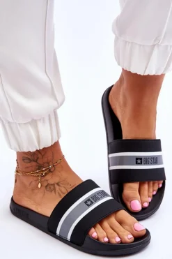 Lekkie Piankowe Klapki Big Star JJ274648 Czarne