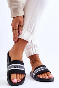 Lekkie Piankowe Klapki Big Star JJ274648 Czarne