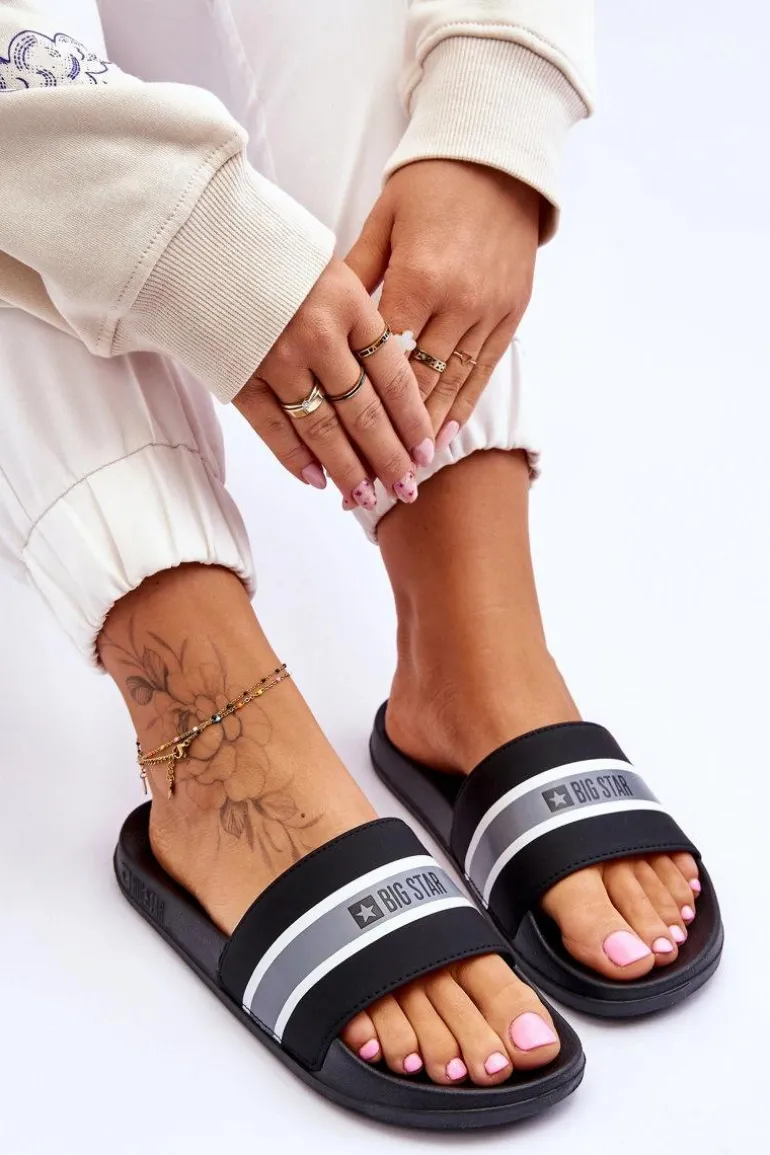 Lekkie Piankowe Klapki Big Star JJ274648 Czarne