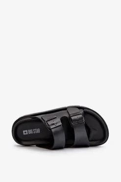 Lekkie Piankowe Klapki Damskie Z Klamrami Big Star NN274A750 Czarne