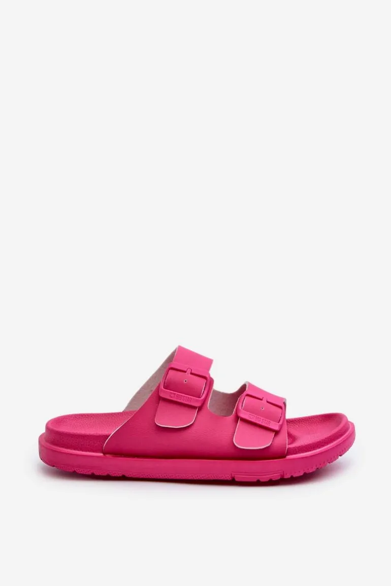 Lekkie Piankowe Klapki Damskie Z Klamrami Big Star NN274A754 Fuksja