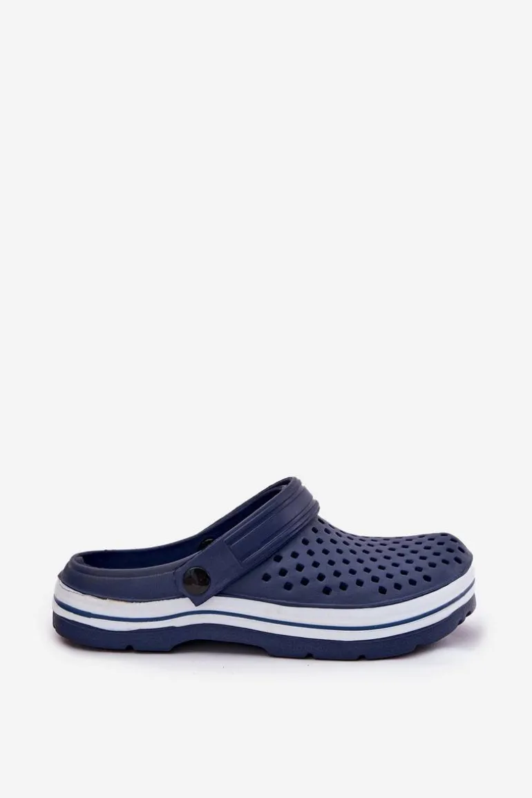 Lekkie Piankowe Klapki Damskie Granatowe Ardanica