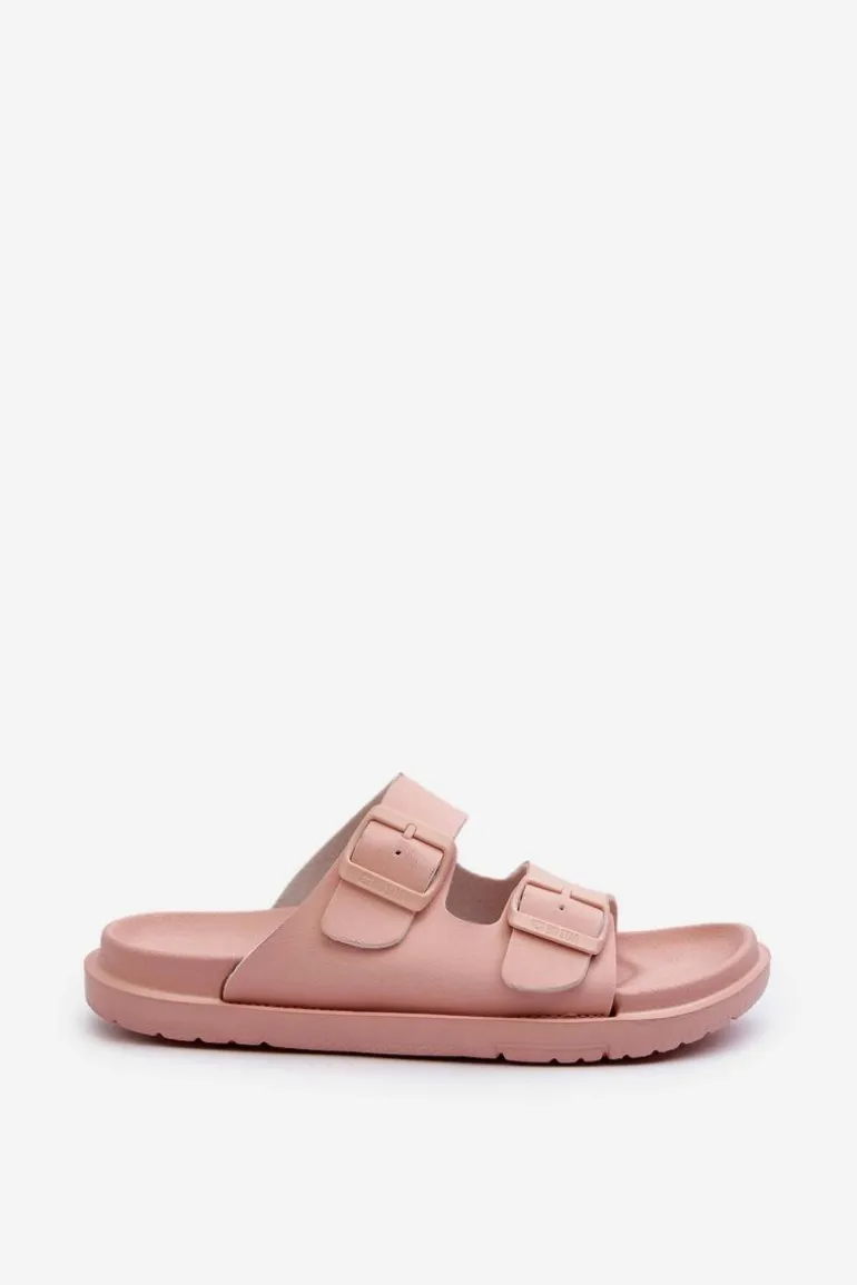 Lekkie Piankowe Klapki Damskie Z Klamrami Big Star NN274A753 Różowe