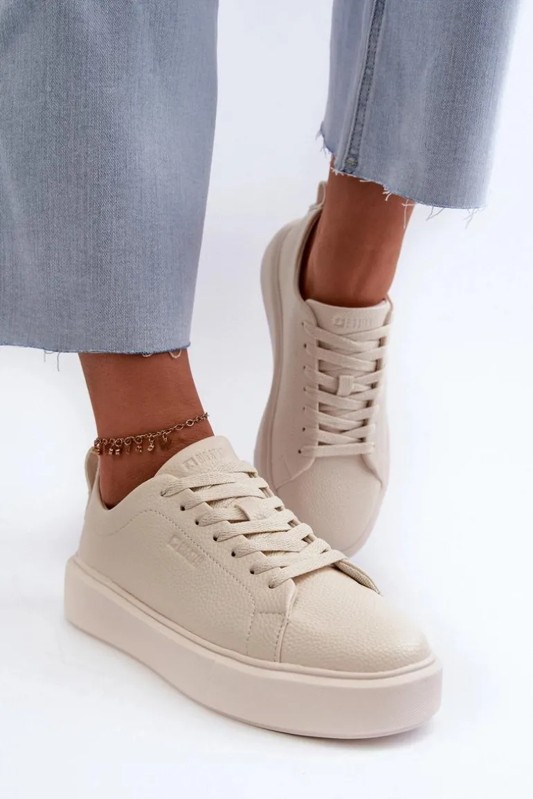 Lekkie Sneakersy Damskie Big Star NN274321 Memory Foam System Beżowe