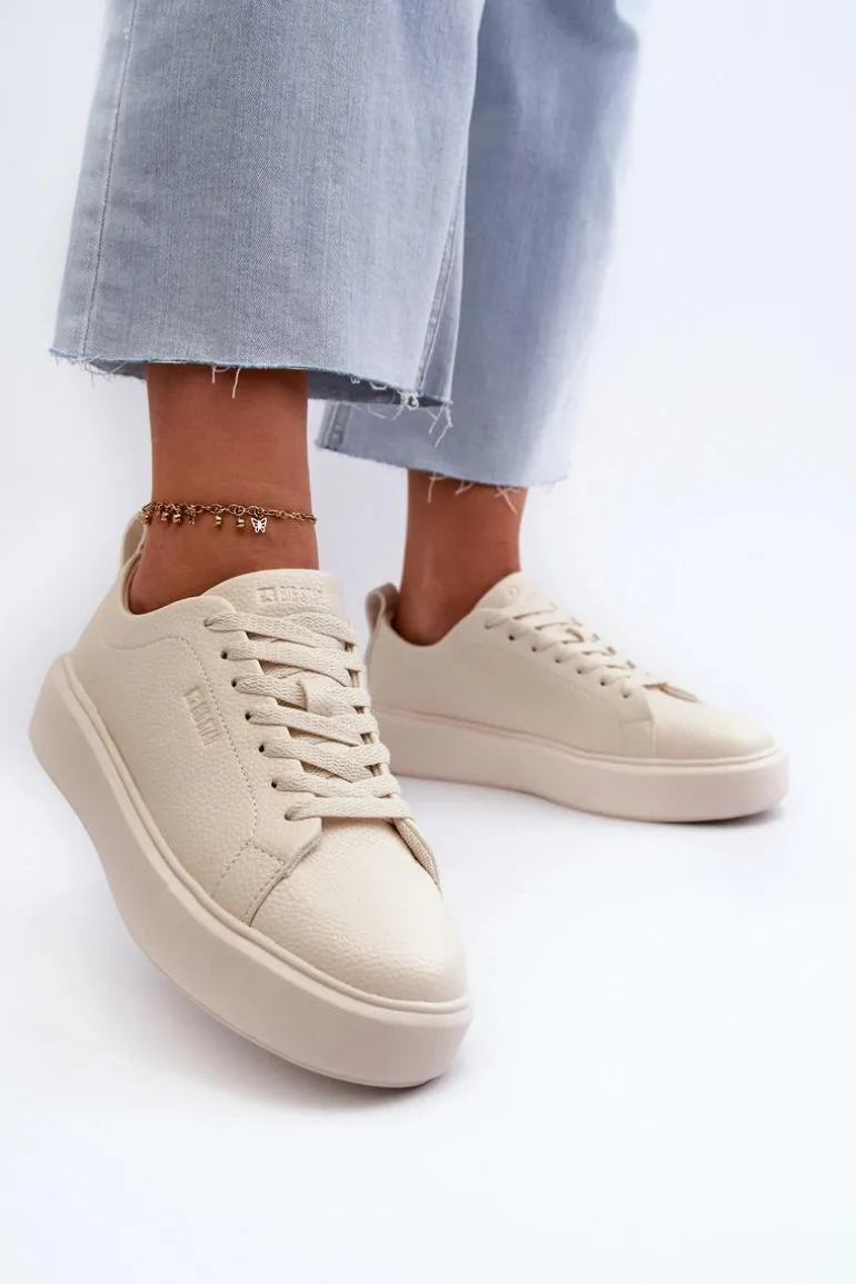 Lekkie Sneakersy Damskie Big Star NN274321 Memory Foam System Beżowe