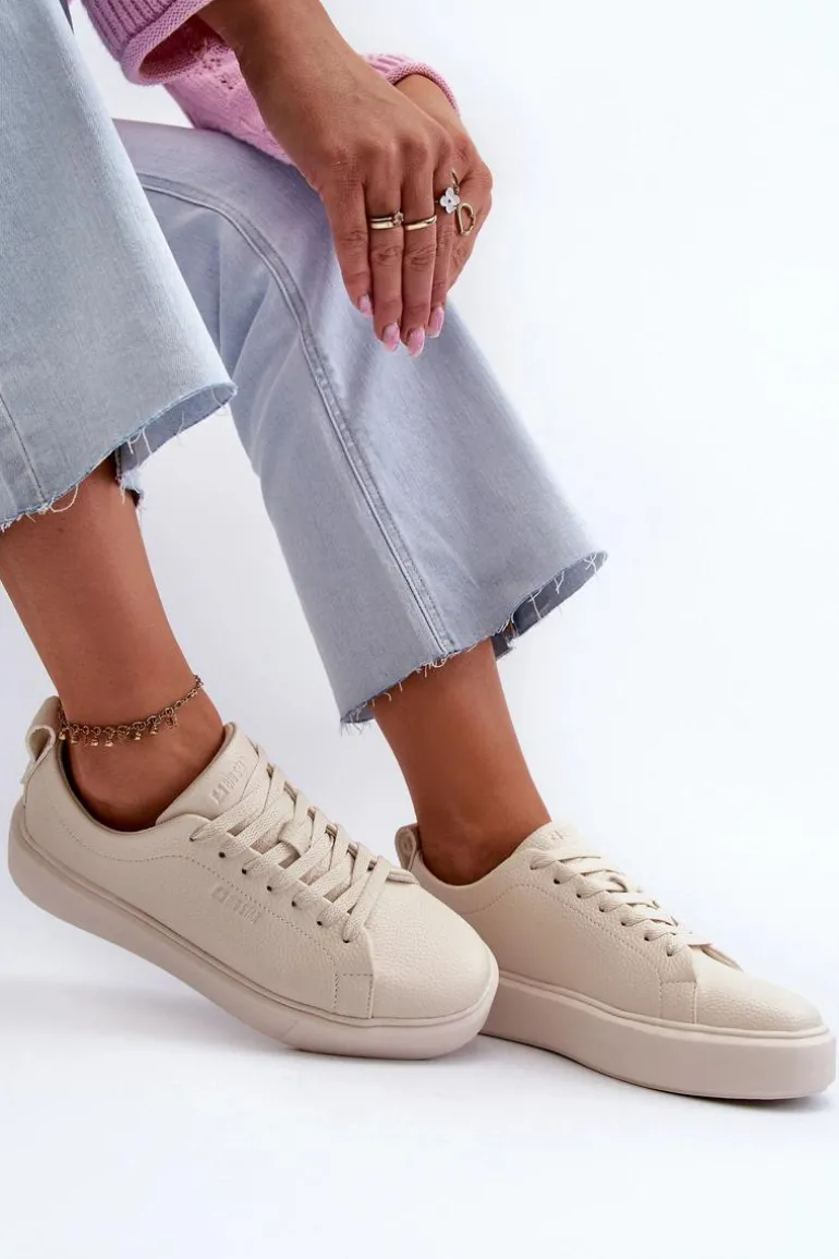 Lekkie Sneakersy Damskie Big Star NN274321 Memory Foam System Beżowe