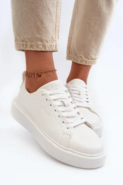 Lekkie Sneakersy Damskie Big Star NN274322 Memory Foam System Białe