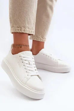 Lekkie Sneakersy Damskie Big Star NN274322 Memory Foam System Białe