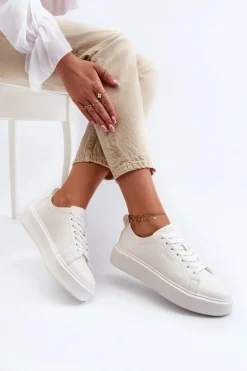 Lekkie Sneakersy Damskie Big Star NN274322 Memory Foam System Białe