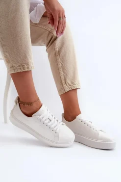 Lekkie Sneakersy Damskie Big Star NN274322 Memory Foam System Białe