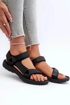 Lekkie Sportowe Sandały Damskie Czarne Lumeria