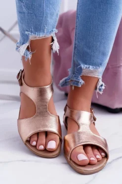 Lekkie Złote Sandałki Kongito