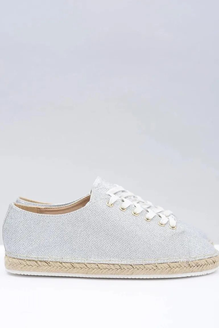 Lu Boo | Srebrne Brokatowe Lniane Espadryle Fairy