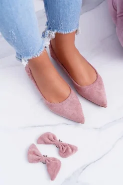 LU BOO Balerinki Moments z odpinaną kokardą różowe