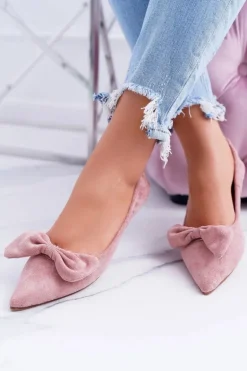 LU BOO Balerinki Moments z odpinaną kokardą różowe